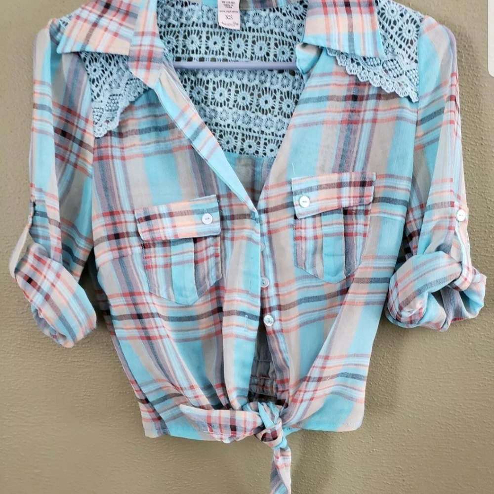 American Rag XS Flannel Crop